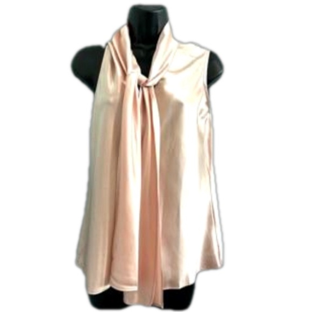 Anne Klein‎ Pale Pink Blouse with Bow Very Feminine